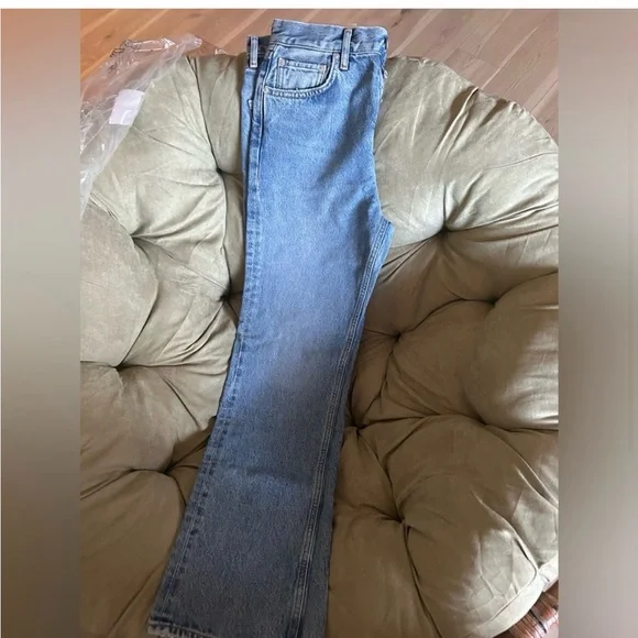 Agolde Blue Straight Leg Jeans High-Rise